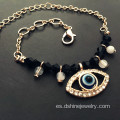 Mal de ojo pulsera de oro cristal perlas colgante pulsera